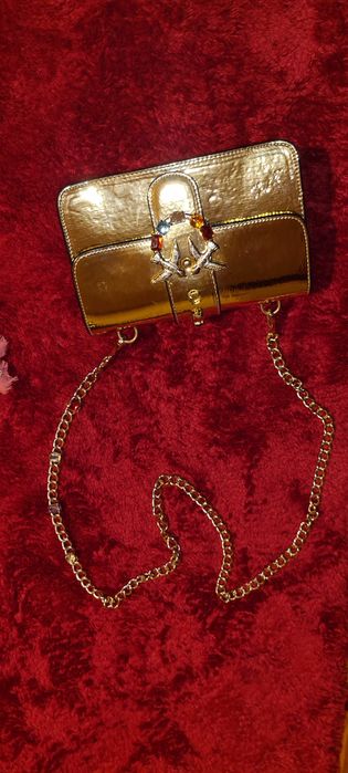 Złota torebka Pinko