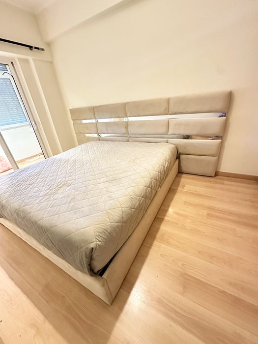 Cama cabeceira creme ( sem colchao) estrado elevatorio