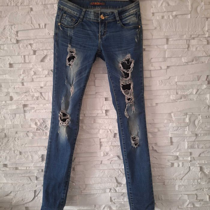 Jeansy rozciągliwe J-welly z koronką rozm. S