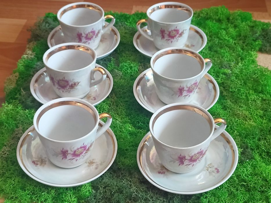 Селедочница эмаль, Чашки кофейные Городница