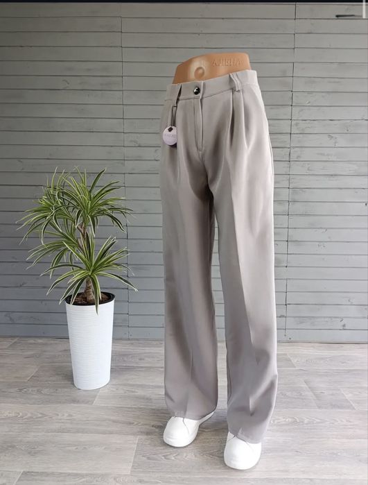 Брюки zara палацо жіночі s нові сірі брюки