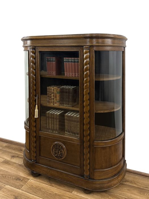 WITRYNA owalna antyk BIBLIOTEKA serwantka rzeźbiona