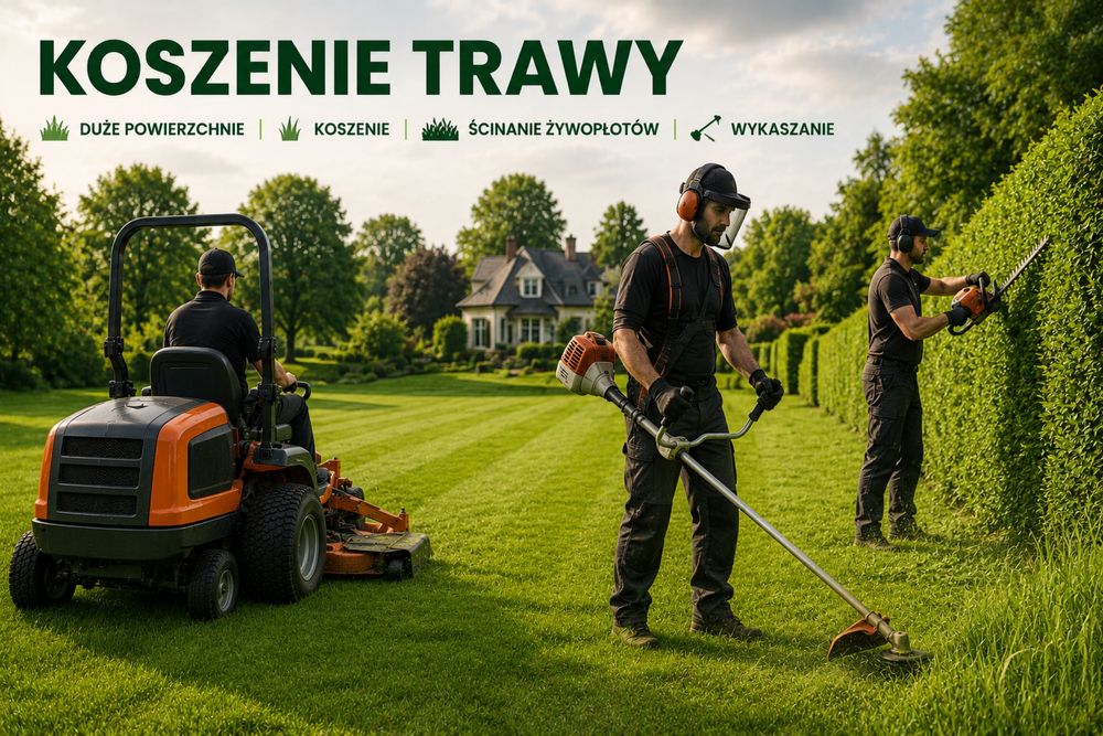 Koszenie trawy i przycinanie żywopłotów