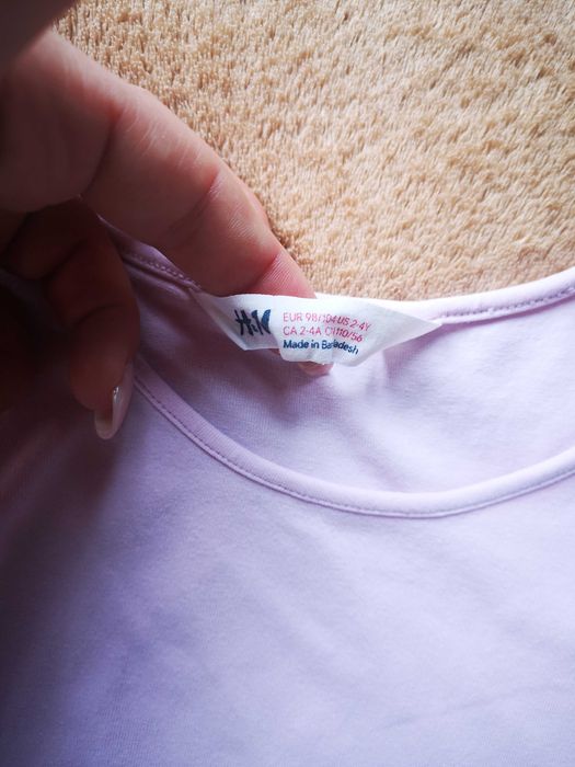 H&M różowy top podkoszulka jasny róż 98/104 cm 2-4 lata