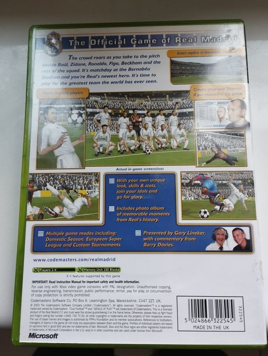 Xbox Classic Club Football Realmadrid