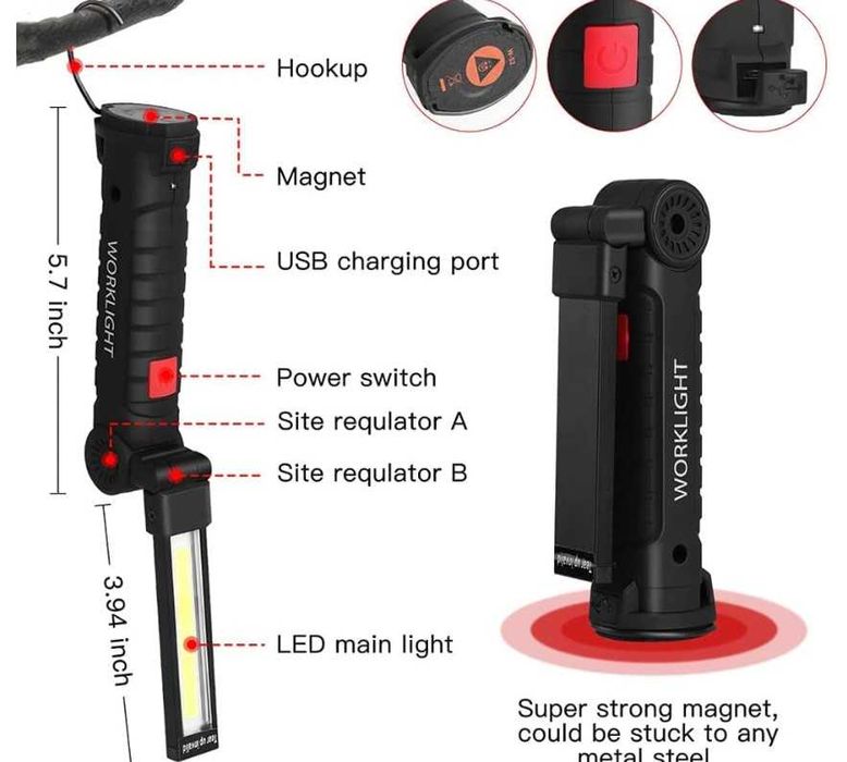 Светодиодный перезаряжаемый фонарь, ліхтар, аварийный свет