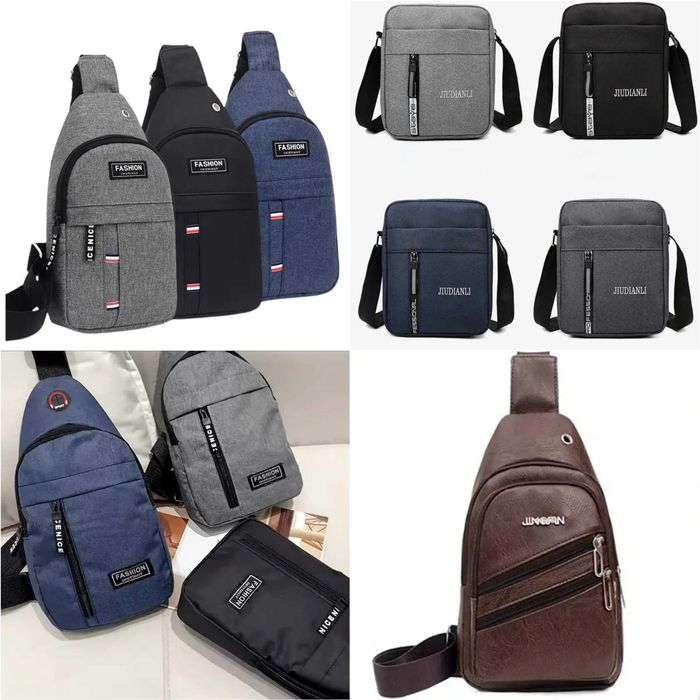 Bolsas masculinas. Modelos e cores diversas. Novas.