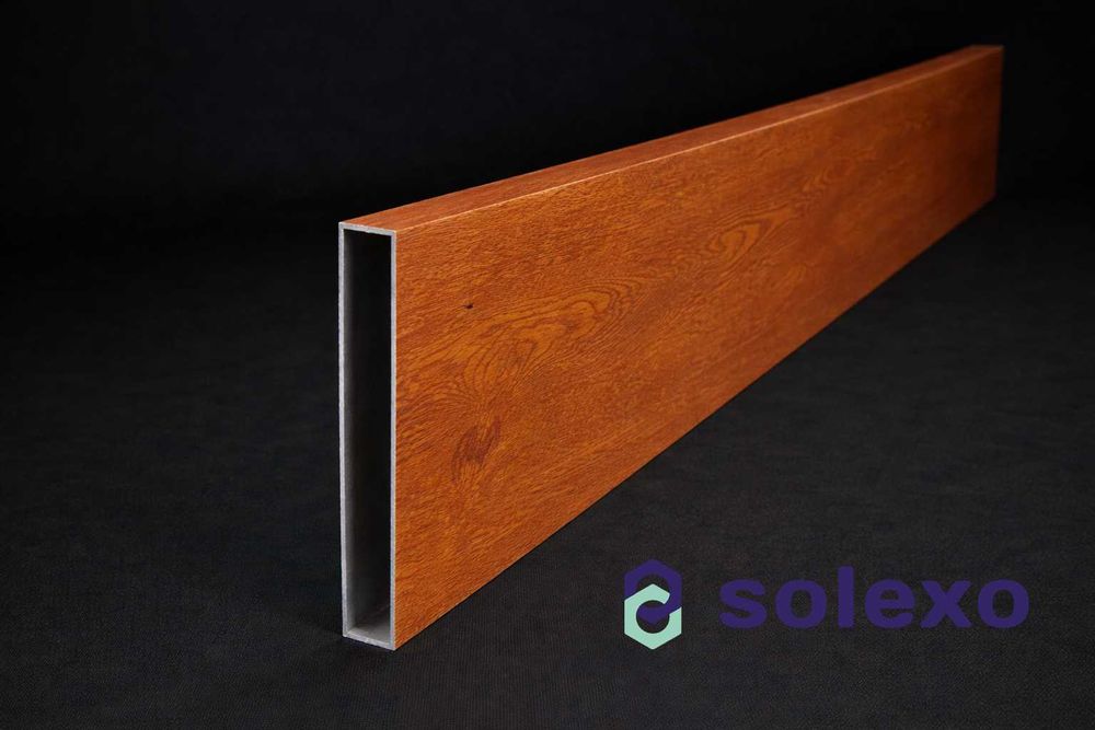 Profil aluminiowy 100x20 w wykończeniu drewnopodobnym - złoty dąb.