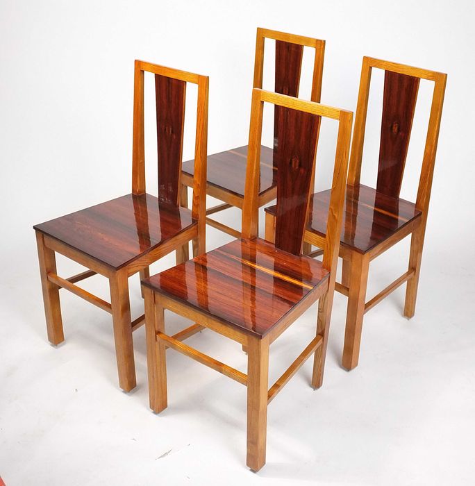 POLSKI MODERNIZM lat 20stych, stół z krzesłami, art deco, palisander