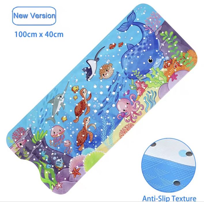Килимок для купання 100х40 см коврик з антиковзким покриттям