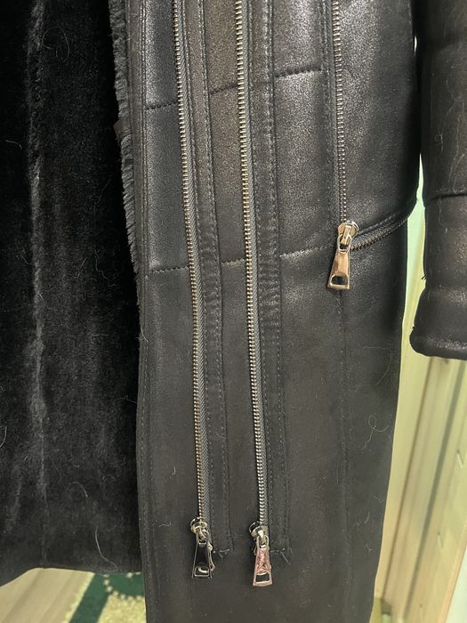 Натуральна дублянка з коміром з песця