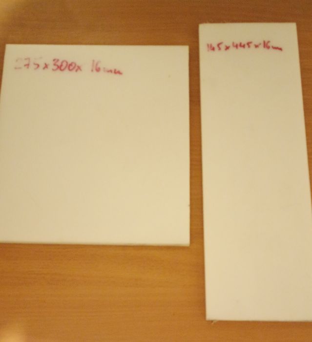 Teflon biały (materiał PTFE) formatki teflonowe o różnych wymiarach.