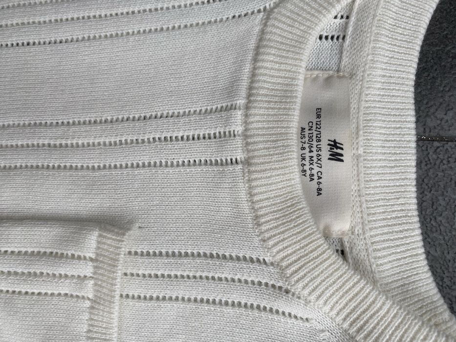 Tshirt dzianinowy + spodenki H&M bawełna 128 cm - stan idealny