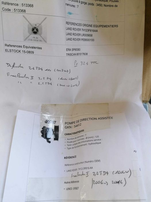 Bomba Direção Assistida LandRover