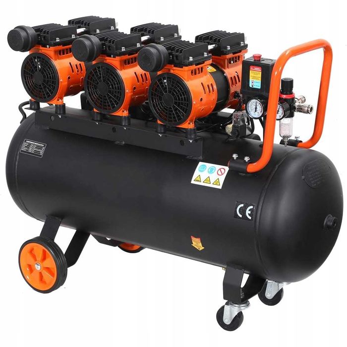 Kompresor Bezolejowy 100L Sprężarka 8Bar 580l/min 230V Cichy 6500W Fv*