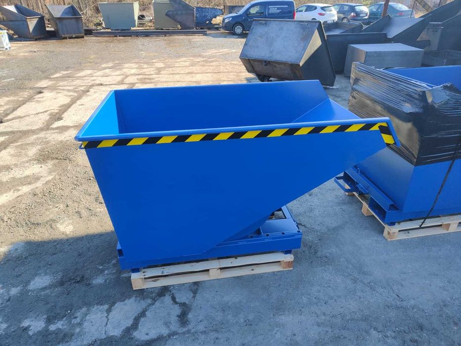 Solidny Kontener Samowyładowczy TK 1100 (1100L) Koleba | 1300kg