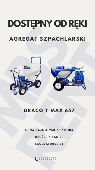 Agregat do szpachlowania GRACO szpachlarski zbiornik prasa noże dysze