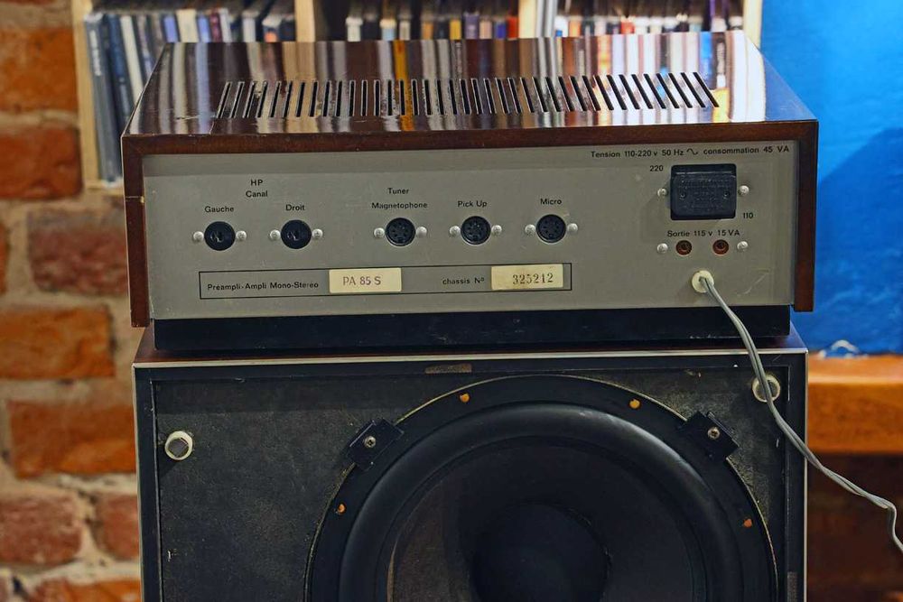 Wzmacniacz lampowy vintage Pathe Marconi PA 85S wczesne lata 60'