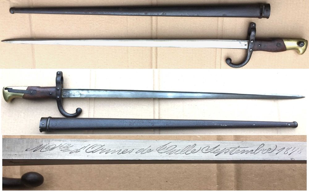 Rzadki bagnet Gras przerobiony Niemcy do karabinu Mauser wz 1888