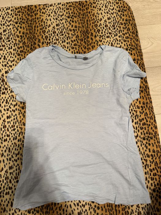 Koszulka tshirt bawelna jasnoniebieski baby blue Calvin Klein 38 M lux