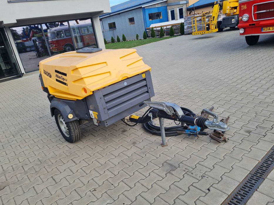 Sprężarka Atlas Copco XAS 47 + młoty pneumatyczne + wąż rok 2013