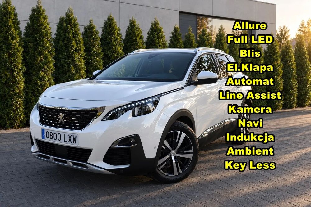 Peugeot 3008 KeyLess,Full LED,LineAssist,Blis,Kamera,El.Klapa,Indukcja,Bezwyp
