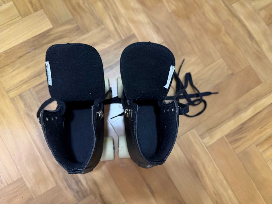 Patins de 4 Rodas Oxelo Quad Pretos, patinagem artística, tamanho