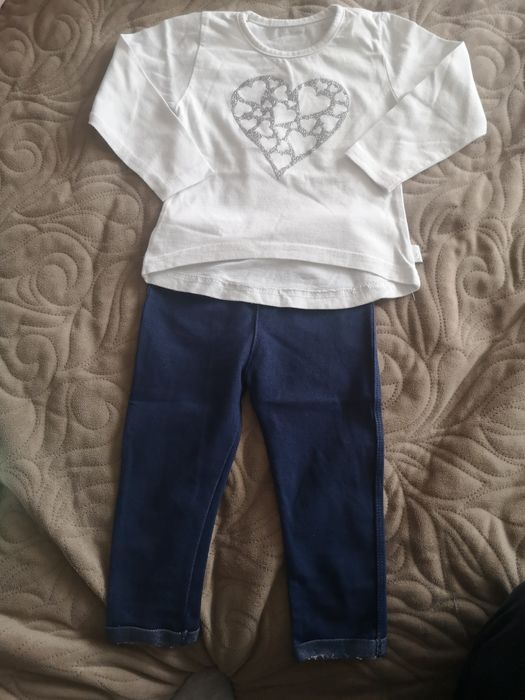 Zestaw spodnie bluzka 86 jegginsy tregginsy