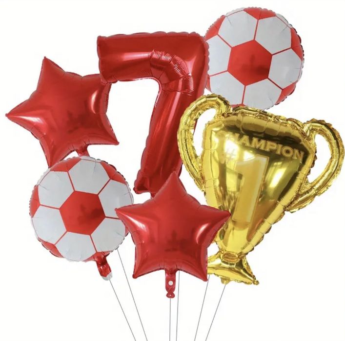 6 pçs, globos numérica balões de futebol troféu mundial esportivos.
