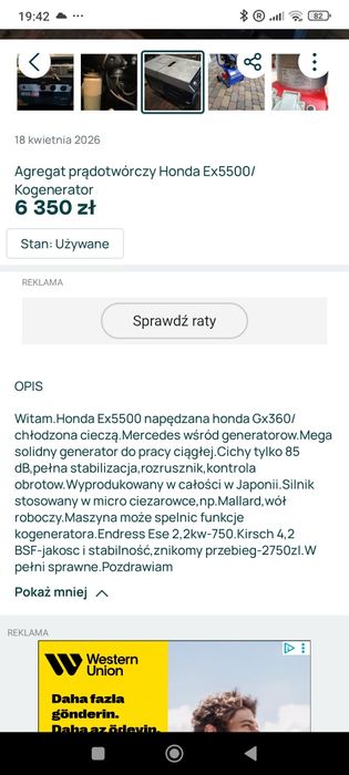 Agregat prądotwórczy Geko/Briggs Strattion/Honda