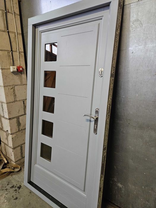 DRZWI Zewnętrzne Drewniane Sosnowe Wejściowe 108x209cm