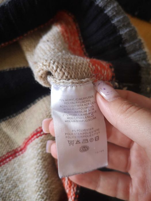 Canda at C&A sweter wełniany w paski r. 48/50/ XL