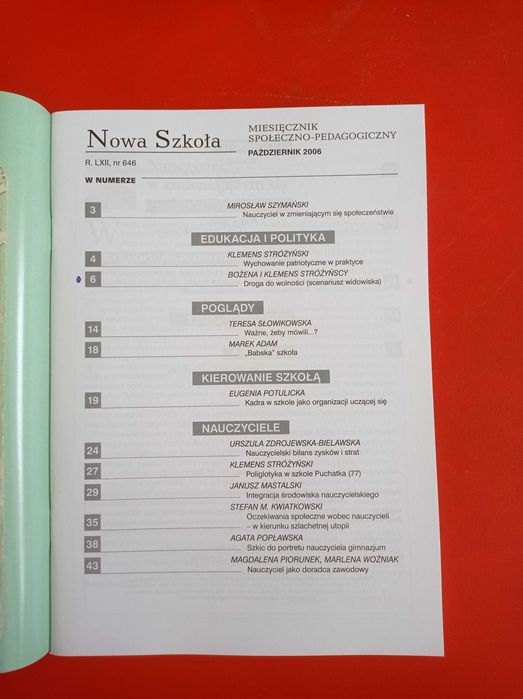 Nowa szkoła nr 8, październik 2006 miesięcznik