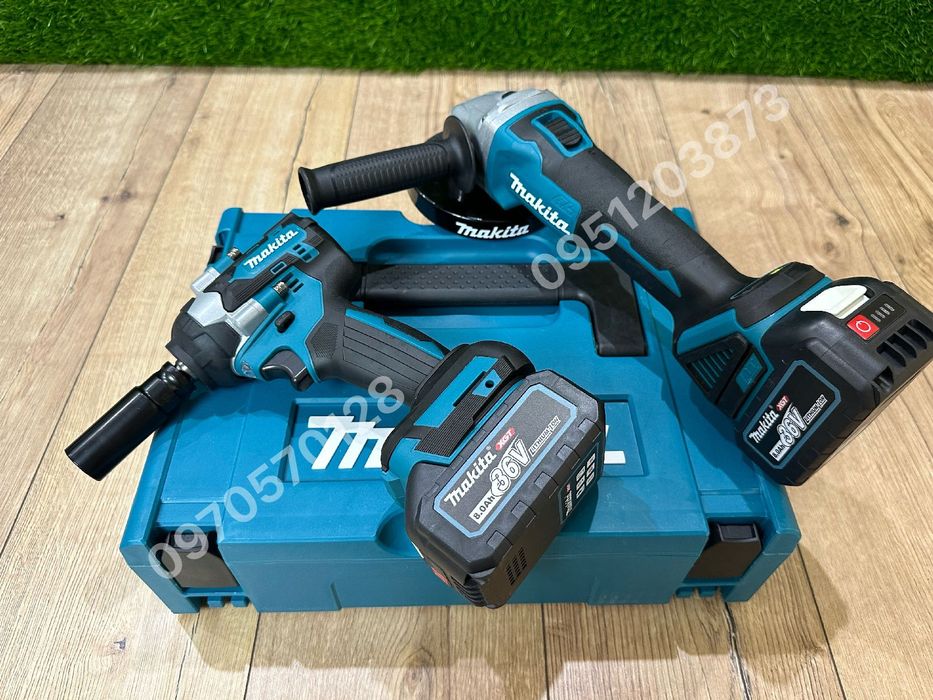 Набор 2/1 Makita Гайкокрут DTW500BL + Болгарка DGA504BL c 2акб 36V 8Ah