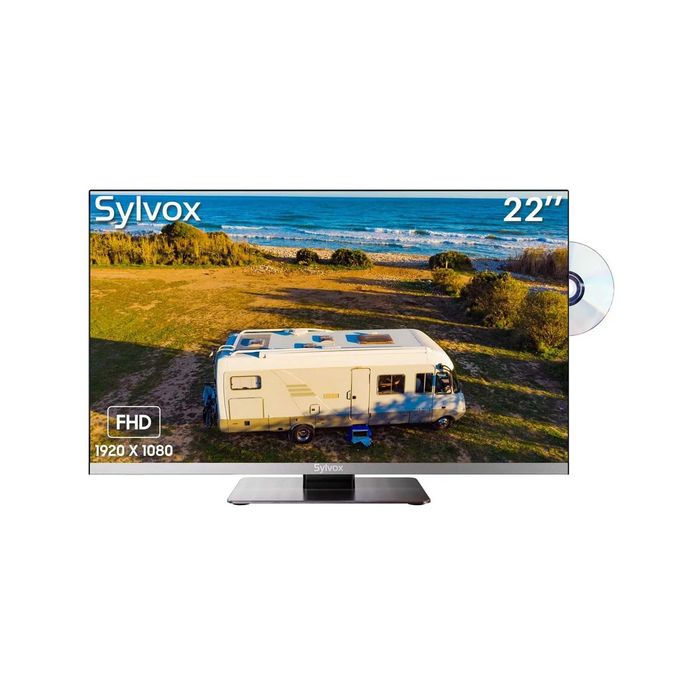 Sylvox 22" 12V Smart TV z wbudowanym odtwarzaczem DVD, Tv do kampera, łodzi
