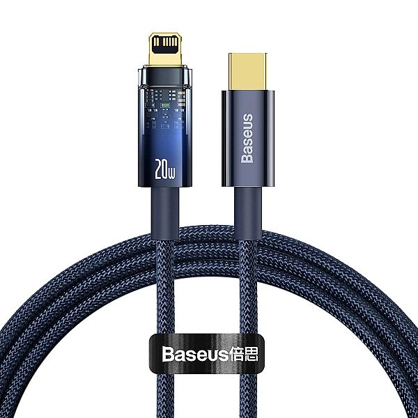 Kabel Baseus CATS Lightning - USB-C 20W 480Mb/s 1m - niebieski
