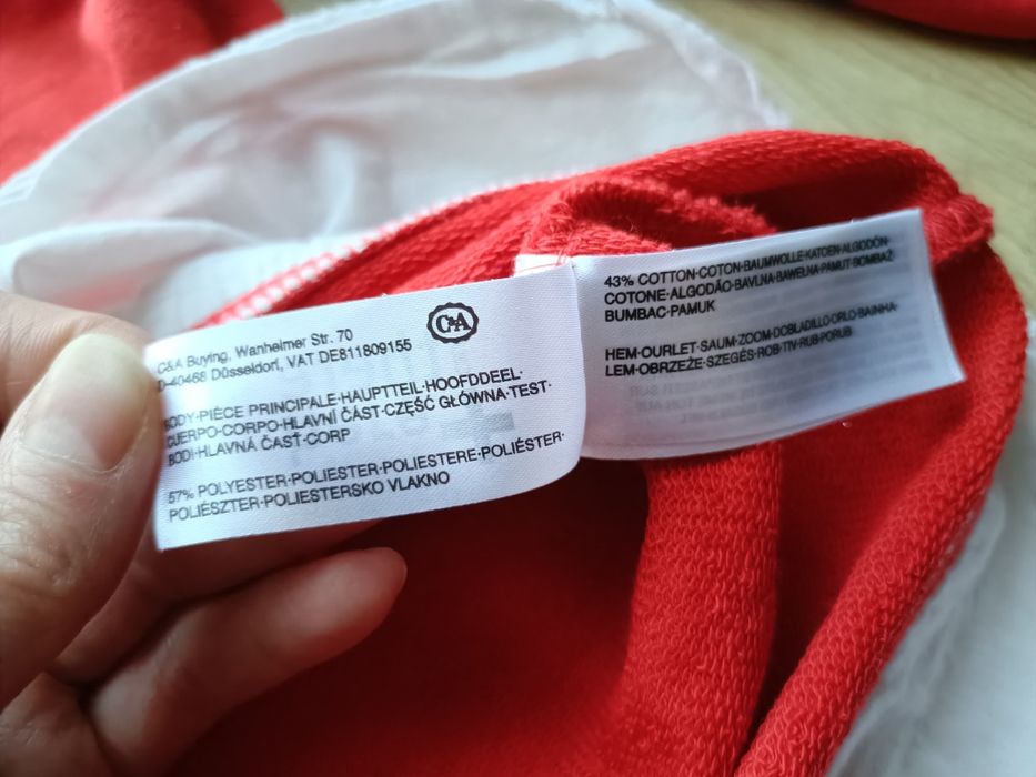C&A bluza dziewczęca czerwona mops rozm 158/164
