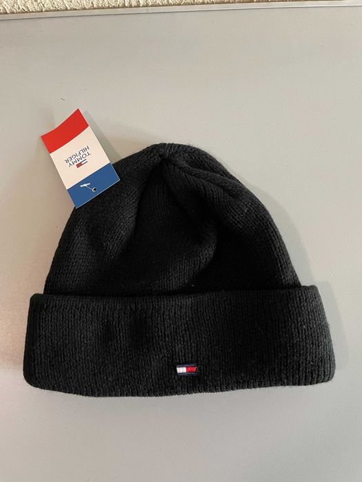 Czapka męska gruba, ciepła czarna Tommy Hilfiger