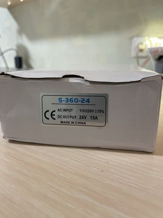 Імпульсний блок живлення 24 вольт, 15А. 360 ватт