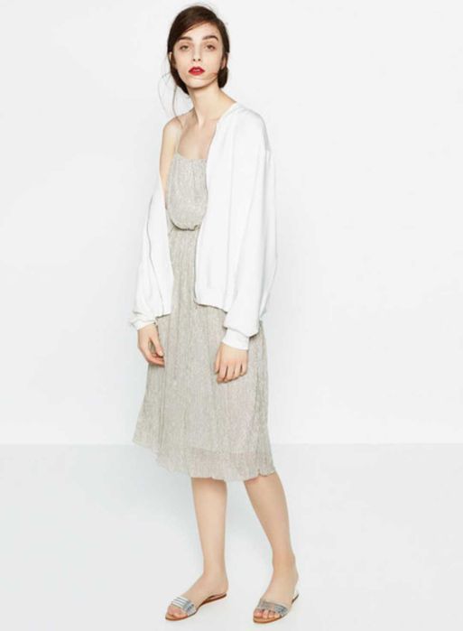 Zara sukienka srebrna nowa