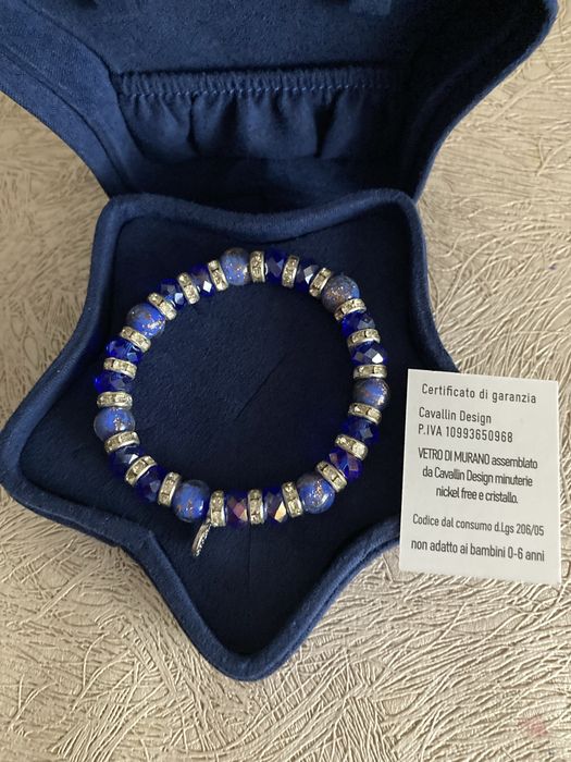 Bransoletka ze szkła Murano w szkatułce, nowa