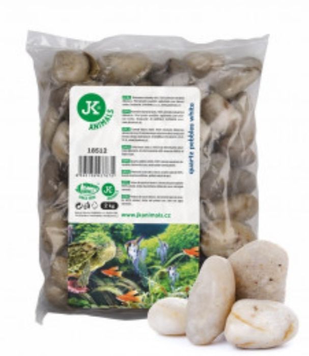 Naturalne kamyki kwarcu białe, 2 kg, do akwarium lub terrarium