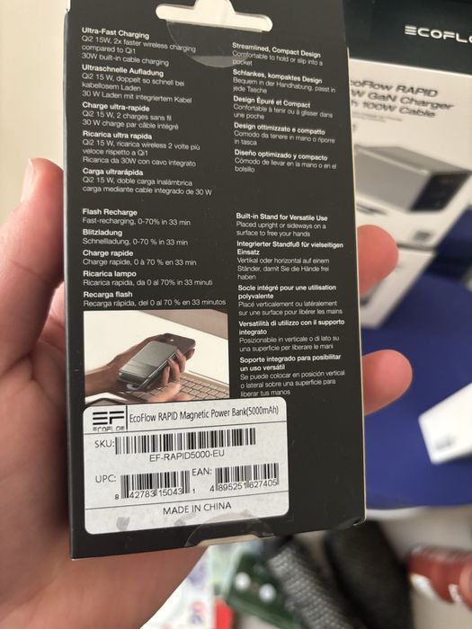 павербанк EcoFlow RAPID Magnetic 5000mAh 65W Срібний/Чорний Новий