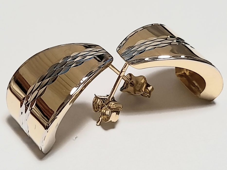 Kolczyki Złote 3D Diamentowane Zobacz Piękne zloto