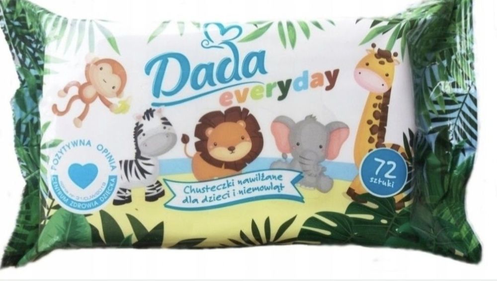 1zł Wysyłka Chusteczki Nawilżane DADA EVERYDAY Zielone NOWE