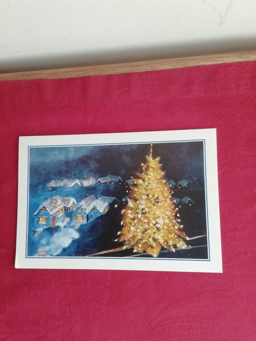 Postal de Natal, pintado com a boca