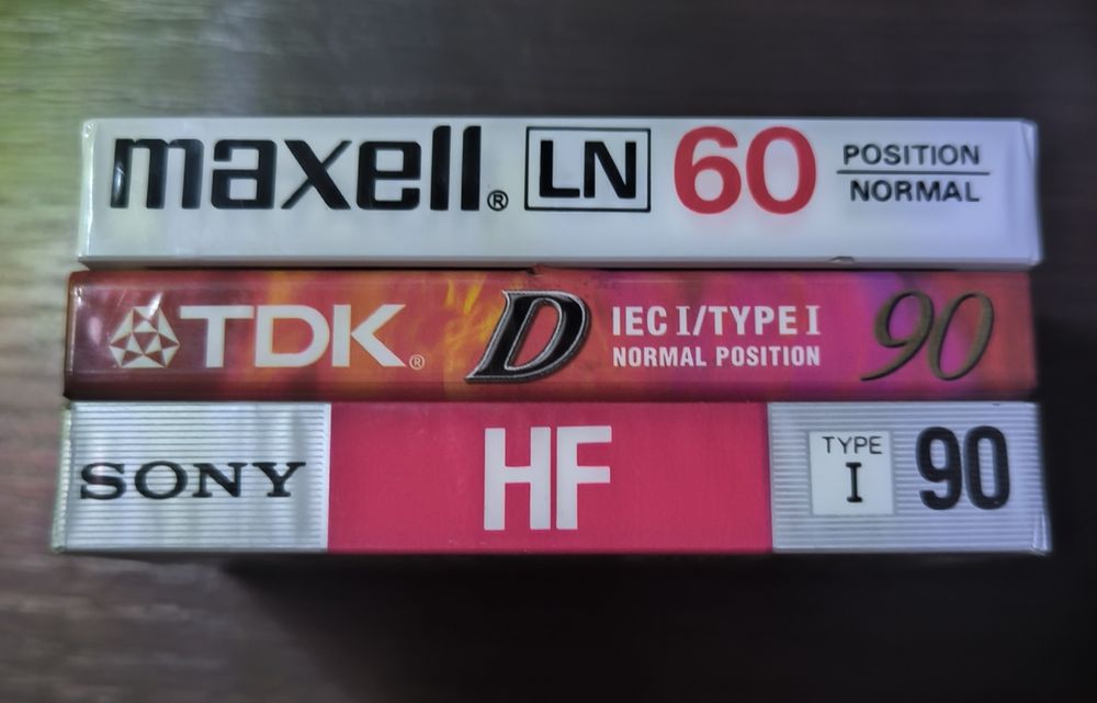 3 kasety Maxell TDK Sony Nowe Folia
