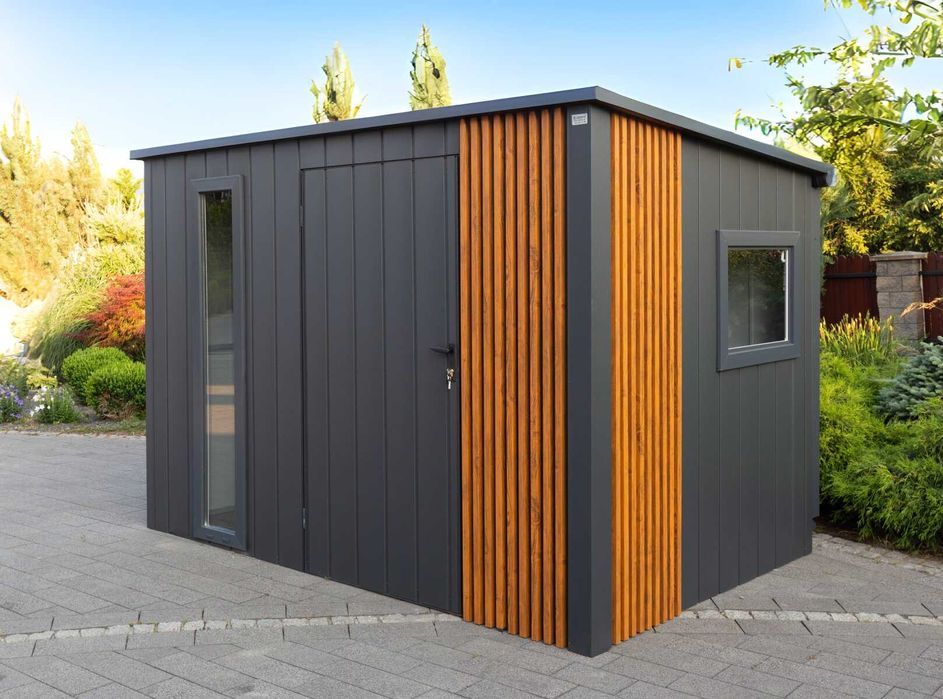 Garaż dwuspadowy 5x6 wersja premium. Kolor antracyt. Producent