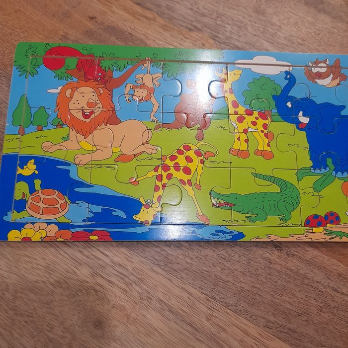 Puzzle drewniane zoo
