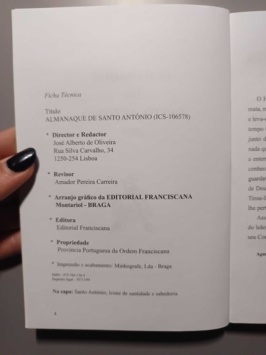 Almanaque de Santo António 2015